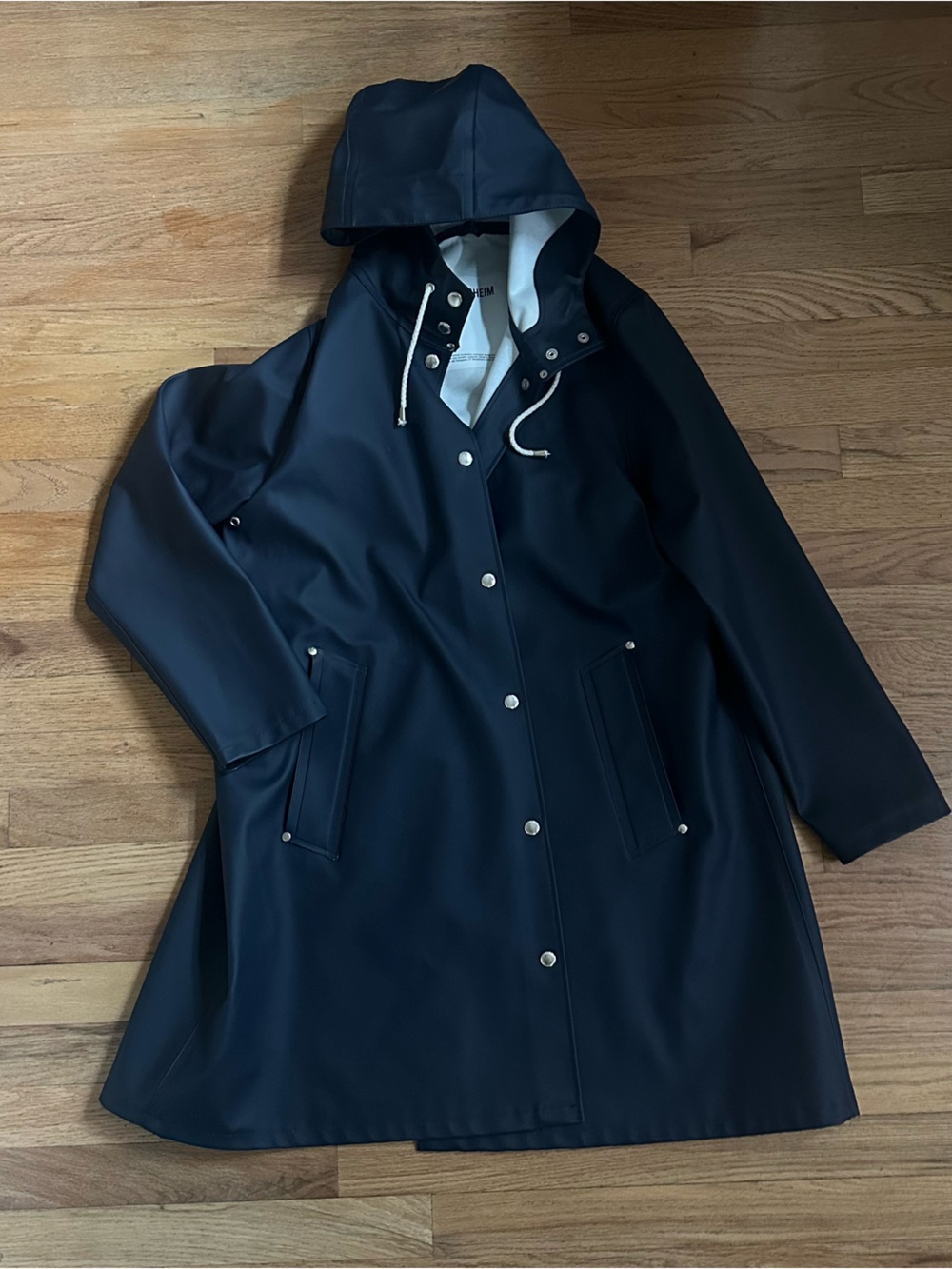 Stutterheim Navy Hooded Raincoat